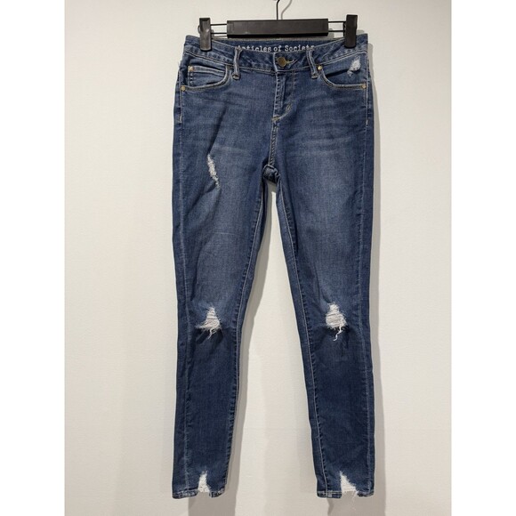Articles of Society Jeans Womens 26" Distressed Skinny Punk Concert Stretch - Picture 1 of 7